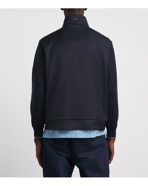 Paul & Shark Blue Wool Bomber Jacket for men