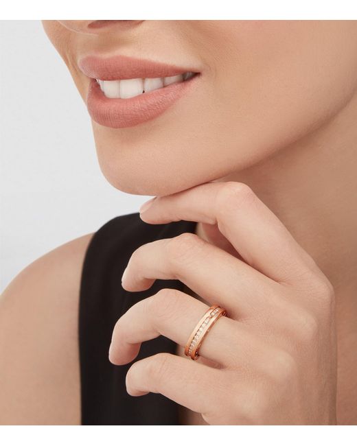 BVLGARI Pink And Diamond B.Zero1 One-Band Ring