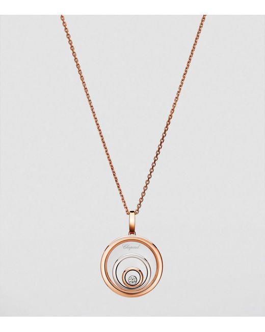Chopard Metallic Rose And Diamond Happy Spirit Necklace