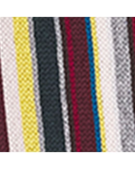 Paul Smith White Merino Wool Signature Stripe Scarf for men