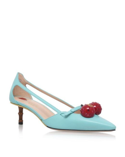 Gucci Blue Unia Cherry Pump