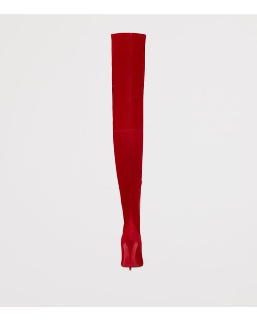 Christian Louboutin Red Miss Z Botta Alta Suede Over-The-Knee Boots 100