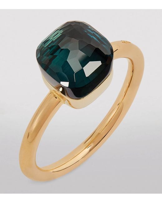 Pomellato Blue Rose And Topaz Nudo Petit Ring