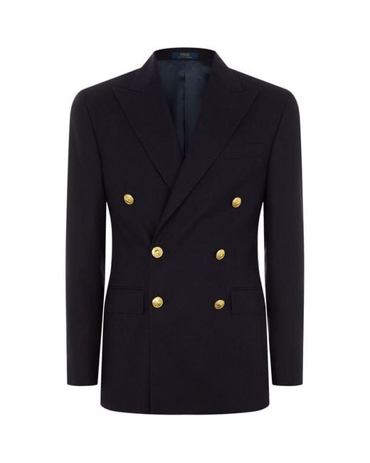 Polo Ralph Lauren Blue Double Breasted Gold Button Blazer for men
