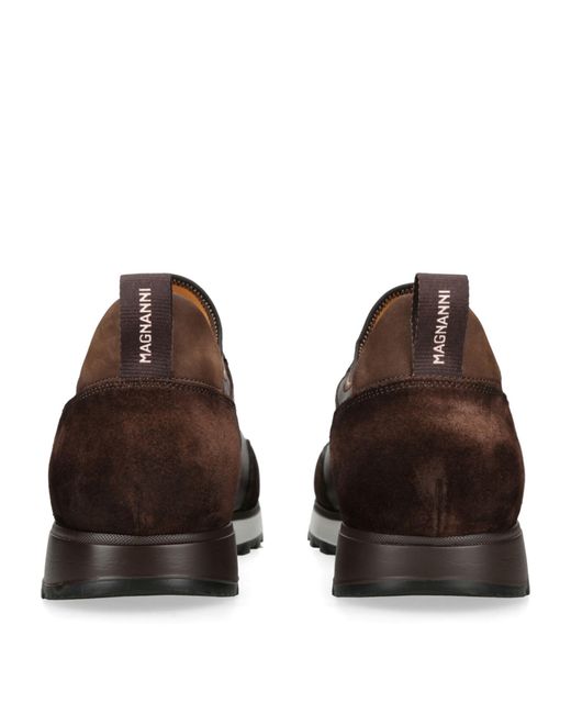Magnanni Shoes Brown Leather Murgon Mica Sneakers for men