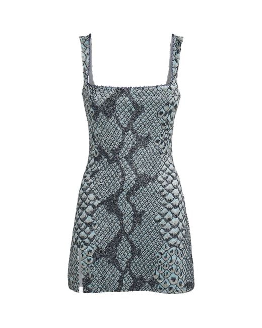 Clio Peppiatt Gray Beaded Medusa Mini Dress