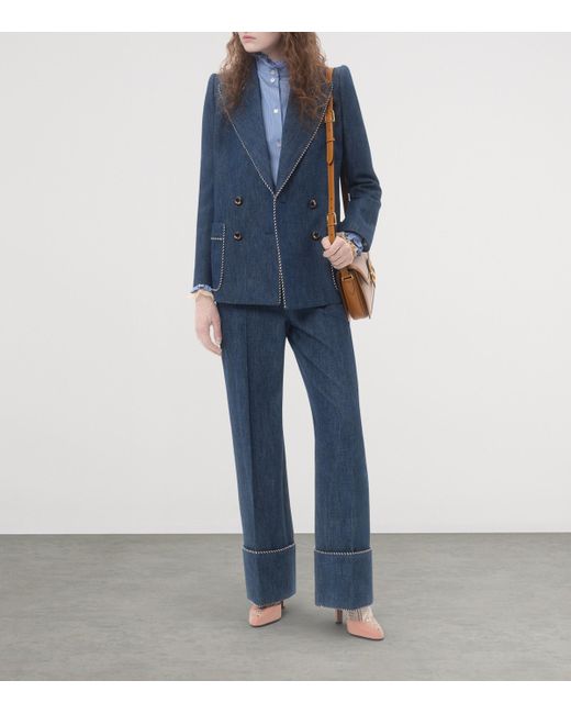 Valentino Blue Denim Embellished Jeans