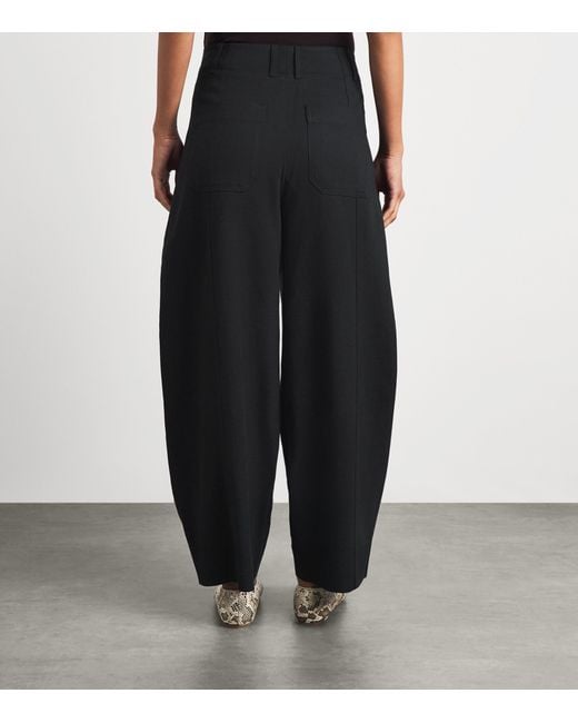 ME+EM Black Pleated Barrel Trousers