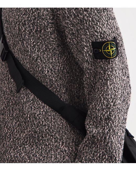 Stone Island Gray Cotton Speckled Sweater for men