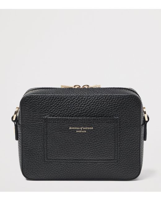Aspinal Black Leather Camera Bag