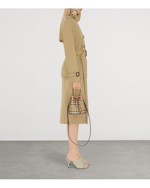 Burberry Brown Mini Check Bucket Bag