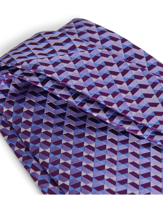 Eton of Sweden Purple Silk Geometric Tie for men