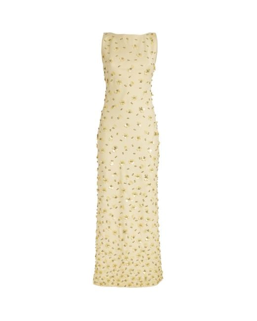 Jonathan Simkhai Metallic Embellished Claudia Maxi Dress