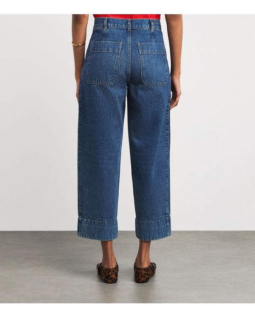 ME+EM Blue Cropped Straight Jeans