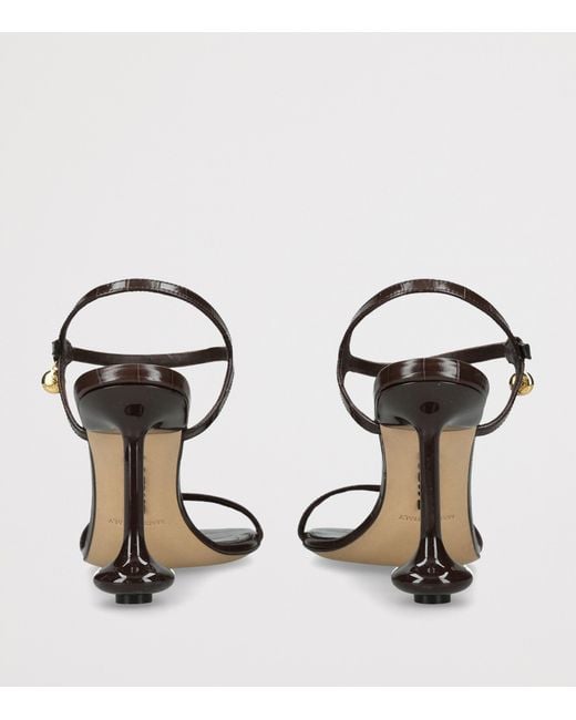 Loewe Brown Croc-Embossed Leather Toy Heeled Sandals 90