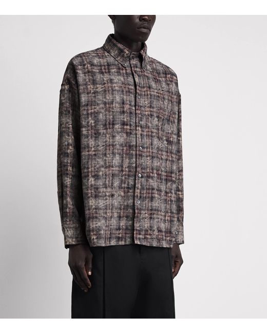 Picante Gray Cotton Bleached Check Rocco Shirt for men