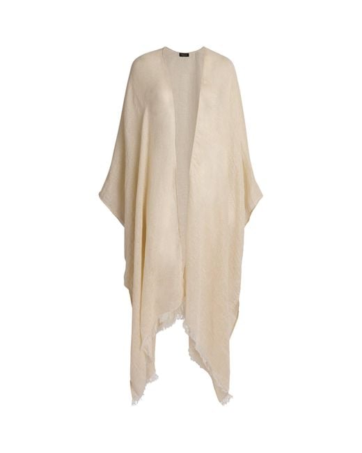 Fabiana Filippi Natural Linen-Blend Shawl Cloak