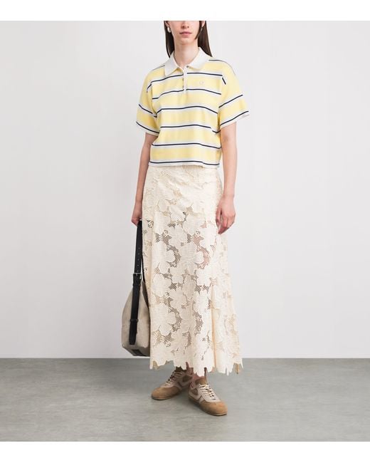 Sandro White Guipure Lace Maxi Skirt