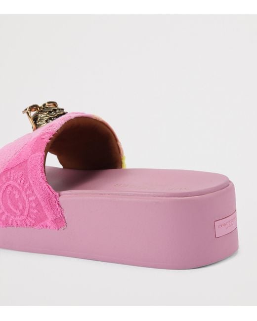 Kurt Geiger Pink Meena Eagle Platform Slides