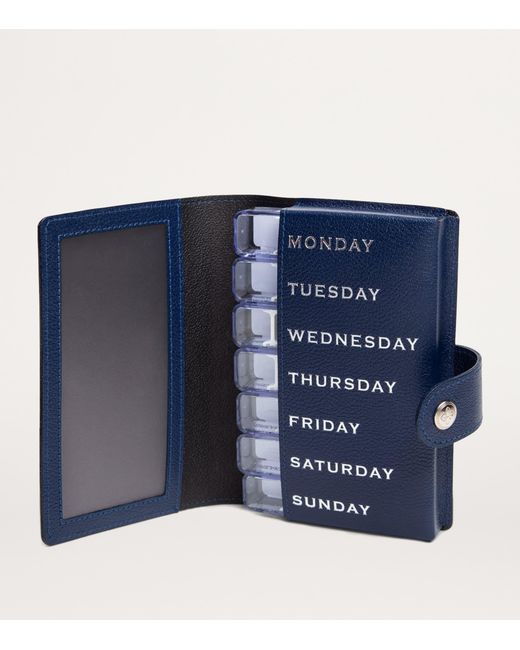 Ettinger Blue Leather Capra Pill Case for men
