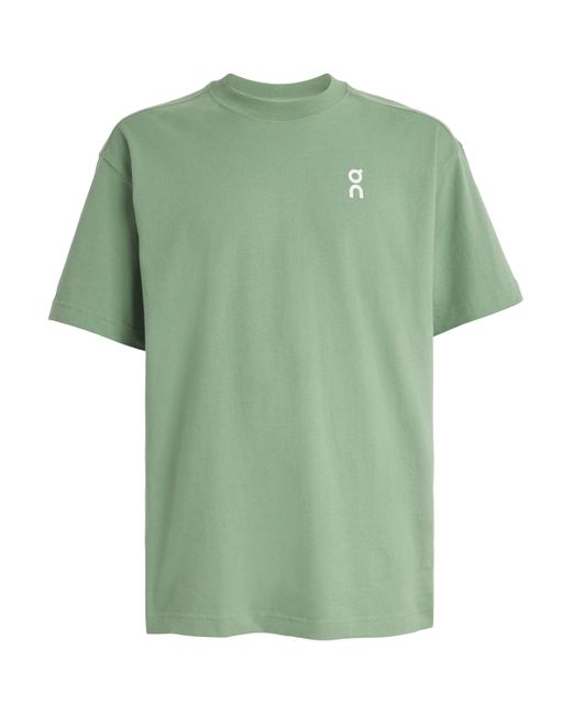 On Shoes Green Cotton Club T-Shirt for men
