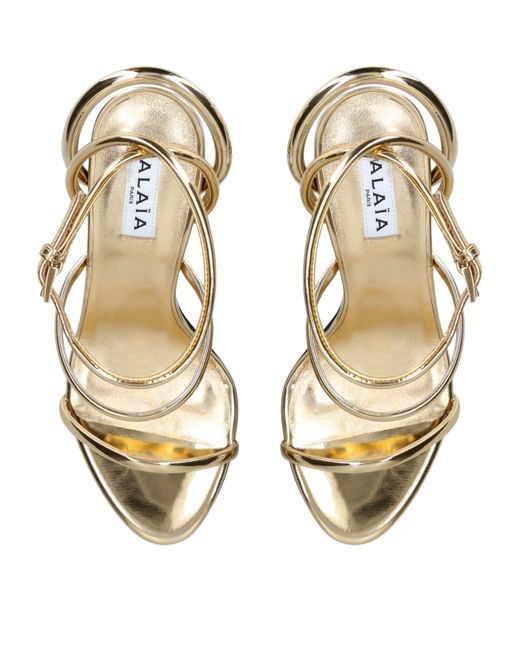 Alaïa Metallic Leather Heeled Sandals 90