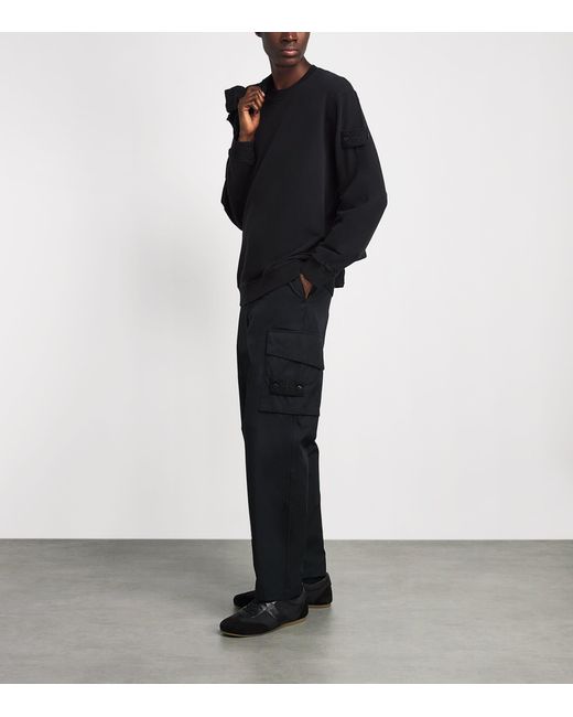 Stone Island Black Cotton-Blend Ghost Sweatshirt for men