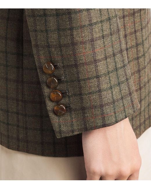 Blazé Milano Green Virgin Wool-Cashmere Check Everyday Blazer