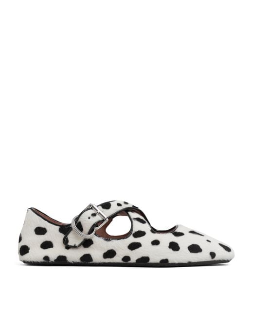 Alaïa Natural Calf Hair Ballet Flats