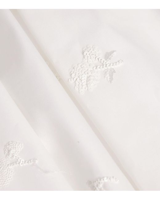 Maje White Sequinned Sleeveless Midi Dress