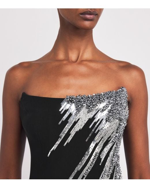Gaurav Gupta Black Meteoric Embellished Midi Dress