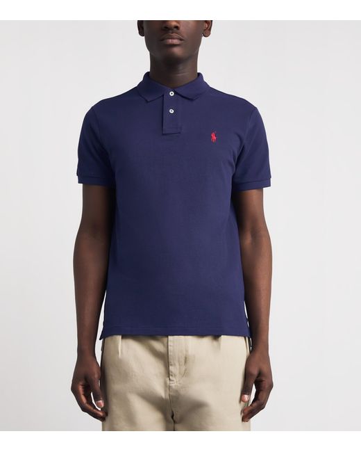 Polo Ralph Lauren Blue Cotton Mesh Custom-Fit Polo Shirt for men
