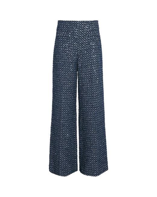 Sandro Blue Sequinned Tailored Trousers