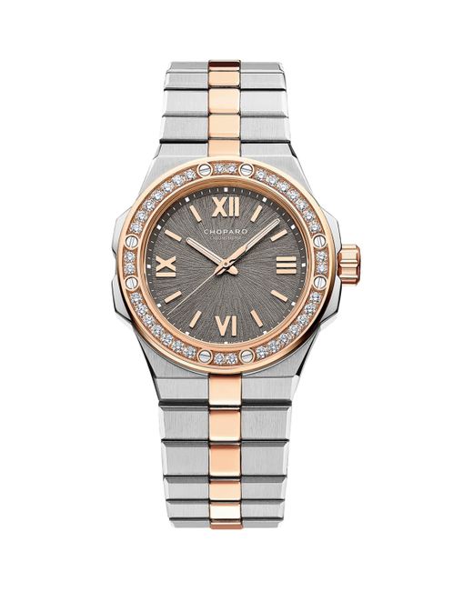 Chopard Metallic Stainless Steel And Diamond Alpine Eagle Watch