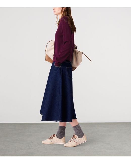 Maje Purple Wool Embroidered-Logo Cardigan