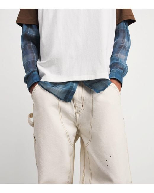 CHERRY LA Gray Cotton Paint Splatter Carpenter Trousers for men