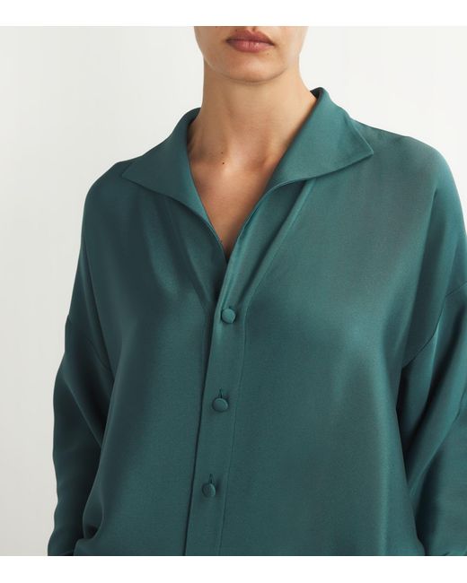 Eskandar Green Silk A-line Shirt