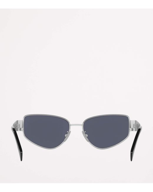 Céline Blue Metal Triomphe Cat Eye Sunglasses