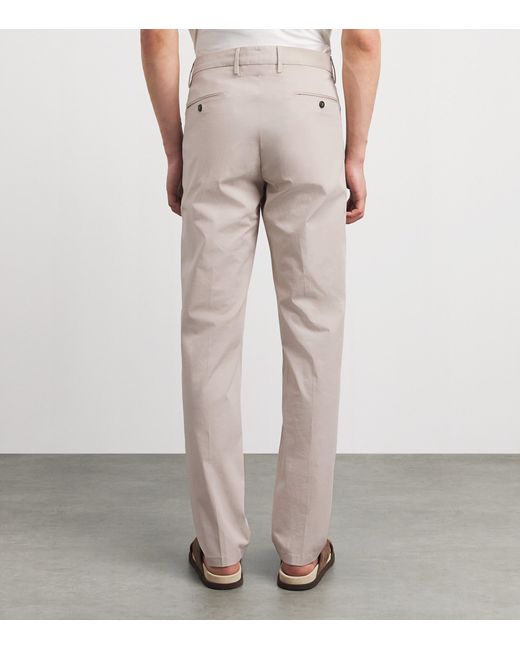 Eleventy Gray Cotton-Silk Chinos for men