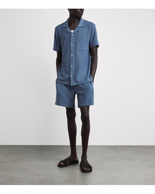 PAIGE Blue Bouclé Oliver Shirt for men