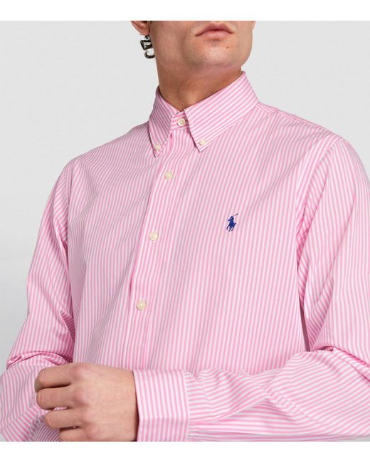 Polo Ralph Lauren Pink Striped Custom-fit Shirt for men