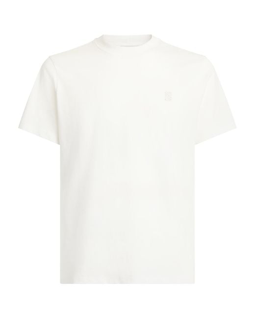 Sandro White Cotton Logo-Patch T-Shirt for men