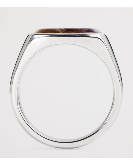 Tom Wood Sterling Cushion Sakura Ring in Metallic for Men | Lyst