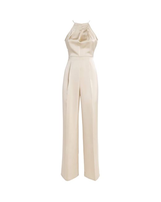 MAX&Co. White Satin Halterneck Jumpsuit