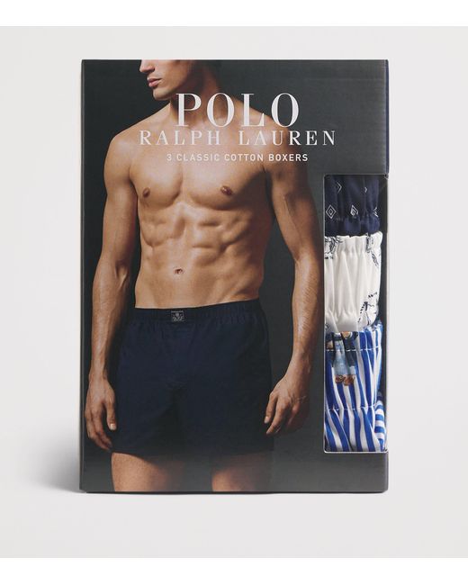 Polo Ralph Lauren Blue Cotton Classic Boxer Shorts for men