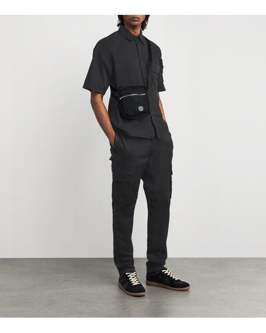 Stone Island Black Faded Slim Cargo Trousers for men