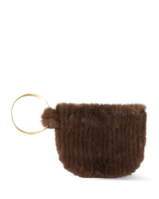 The Row Brown Geo Mink Bracelet Clutch Bag