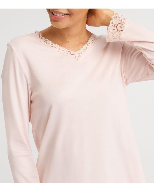 Hanro Pink Cotton Moments Pyjama Set