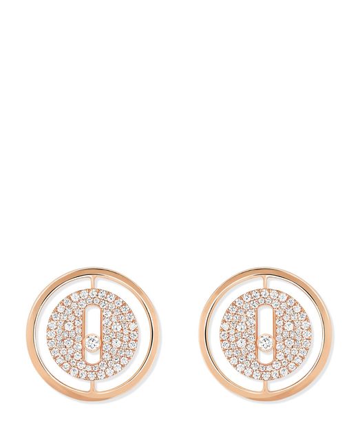 Messika Metallic Rose Gold And Diamond Lucky Move Earrings