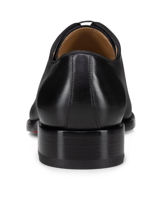 Christian Louboutin Black Chambeliss Leather Derby Shoes for men